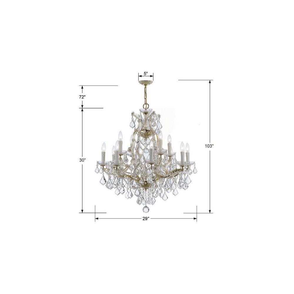 Maria Theresa 13-Light Gold Crystal Chandelier