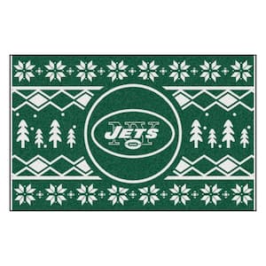 New York Jets Holiday Sweater Green 1.5 ft. x 2.5 ft. Starter Area Rug