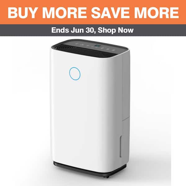 50 pt. 4,500 sq. ft. Dehumidifier for Home in. White, with 1.05 Gal Bucket, Auto Defrost, 24 Hour Timer