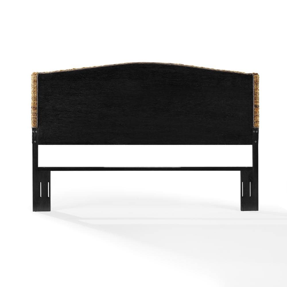 Serena King Natural Banana Leaf Rattan Headboard with Metal Frame