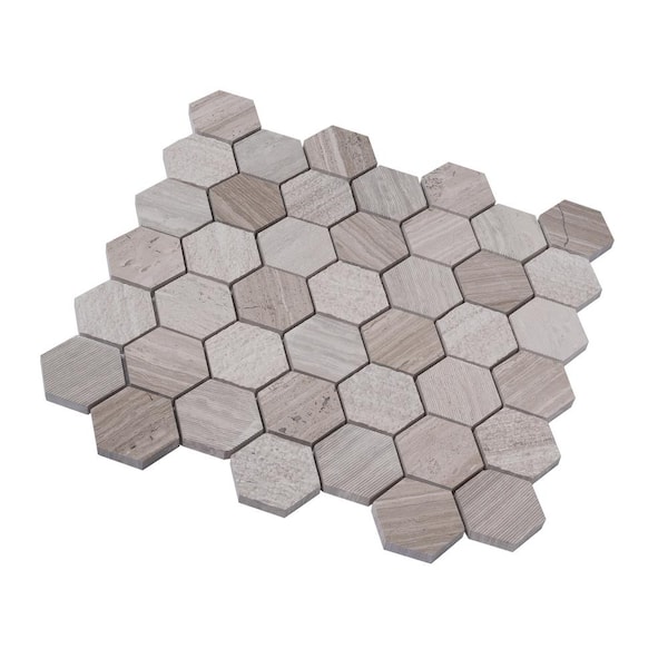 Apollo Tile Sparta Gray 13-in x 14-in Polished Natural Stone Marble Chevron Patterned Floor and Wall Tile (6.09-sq. ft/ Carton)