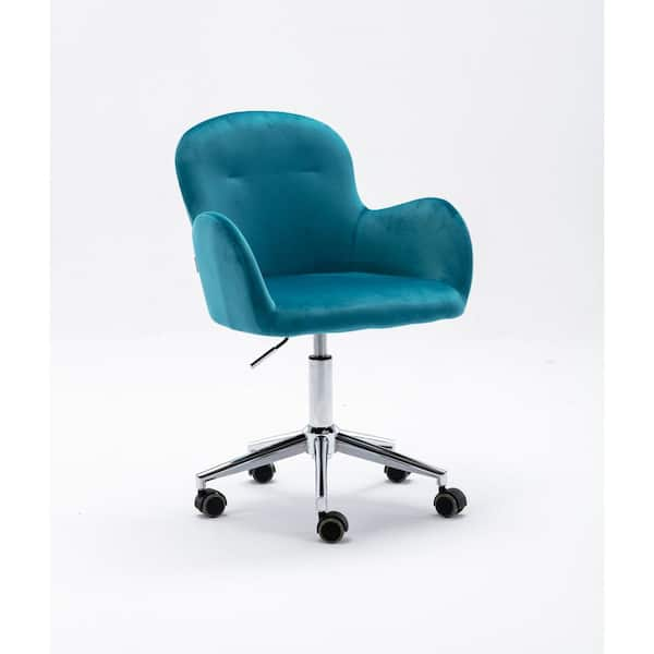 turquoise velvet office chair