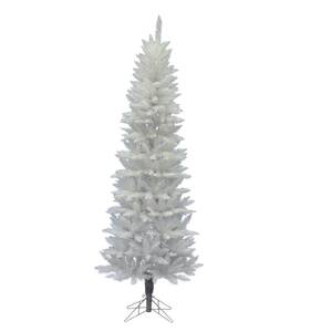 6 ft. Sparkle White Spruce Slim Pencil Artificial Christmas Tree