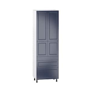 30 in. W x 94.5 in. H x 24 in. D Devon Painted Blue Recessed Assembled Pantry Kitchen Cabinet with 5-Drawers