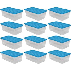 1.5 Gal. Clear Plastic Storage Bin Container and Lid (12-Pack)