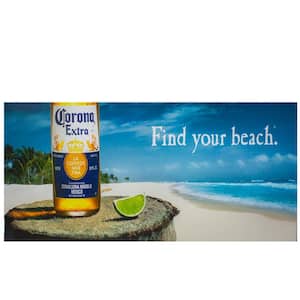 23.5"H x 1.25"W Corona Beer Tropical Beach Scene Lighted Canvas Wall Art
