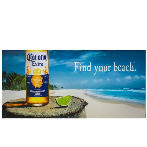 Northlight 23.5"H x 1.25"W Corona Beer Tropical Beach Scene Lighted Canvas Wall Art