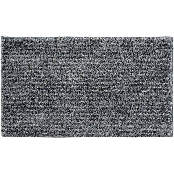 NATCO HOME 20 in. x 34 in. Light Blue Heathered Solid Rectangle Bath Mat