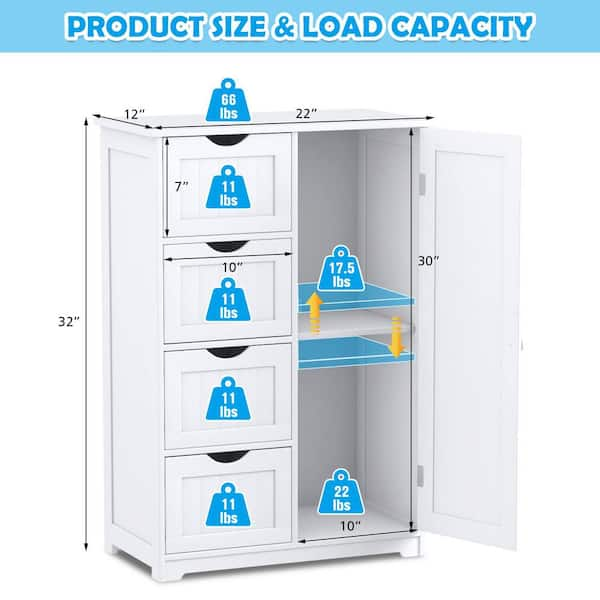 Cádiz 22in. White Linen Storage Cabinet for Bathroom and more