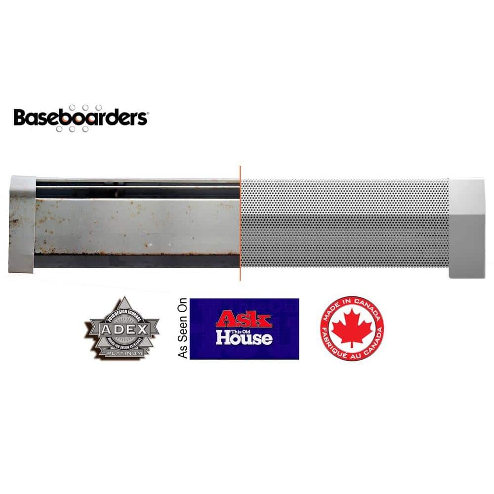 Premium White Galvanized Steel 4-ft Slip-On Baseboard Heater Cover