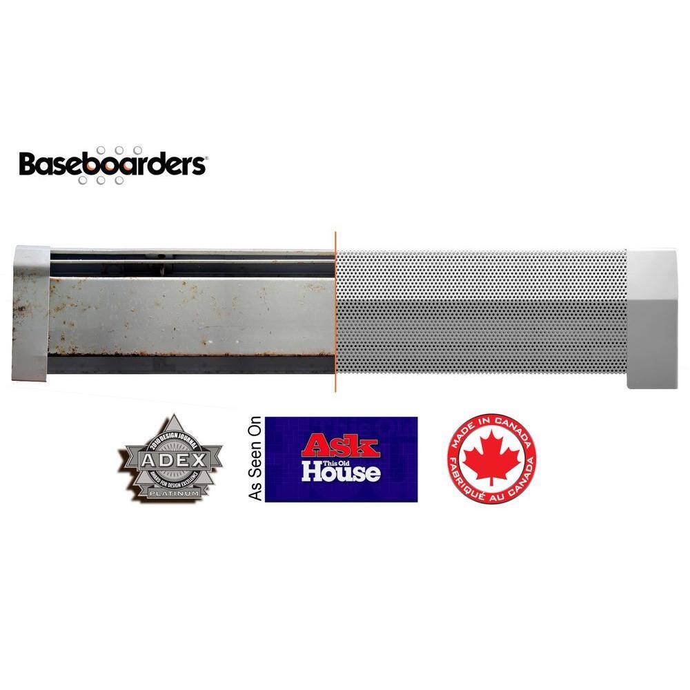 White Galvanized Steel 7 ft Slip-On Baseboard Heater Cover Set