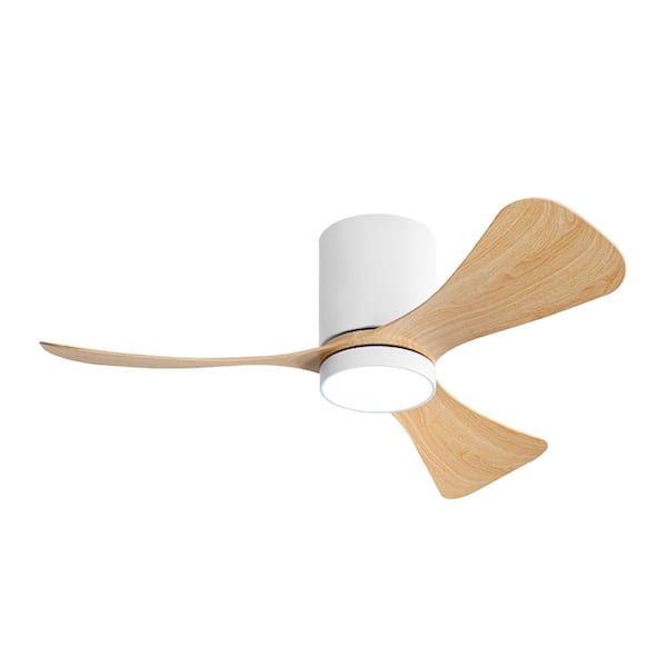 42 in. (3.5 ft. ) Indoor Flush Mount Ceiling Fan with Integrated LED and Remote, White