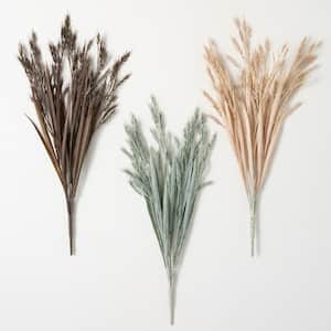 21" Hued Wheat Bush - Set of 3; Multicolor