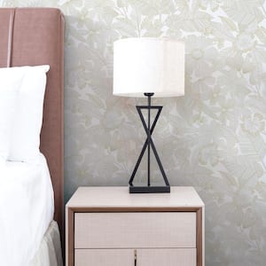 Metallic Bloom Chantilly White Removable Peel and Stick Vinyl Wallpaper, 28 sq.ft.