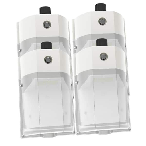 Mydepot 25-Watt Equivalent Integrated LED White Dusk to Dawn Wall Pack Light, 5000K (4-Pack)