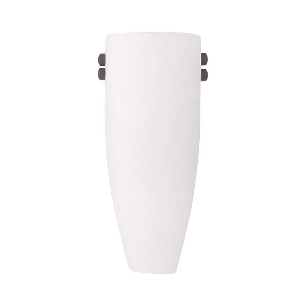 Coronado Bronze & Brushed Nickel Dimmable Wall Sconce with Satin White Glass