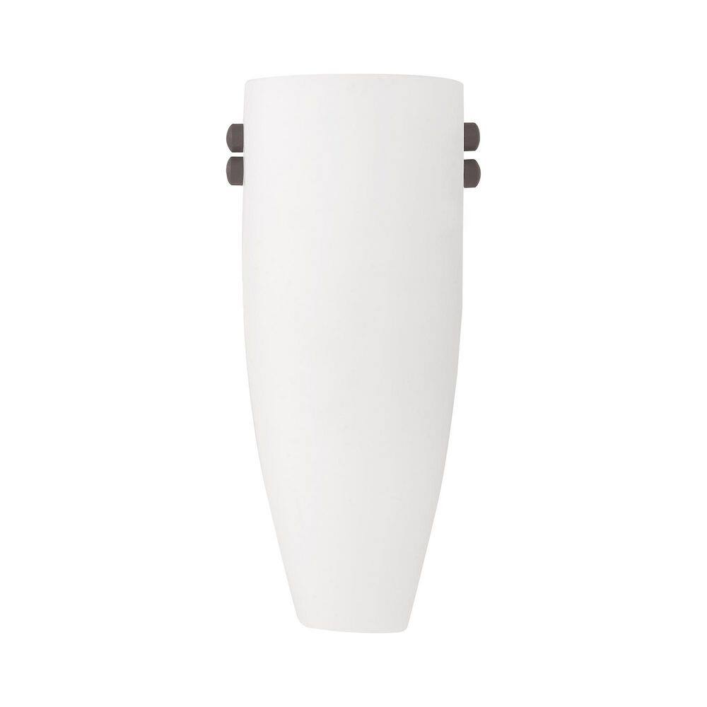 Coronado Bronze & Brushed Nickel Dimmable Wall Sconce with Satin White Glass