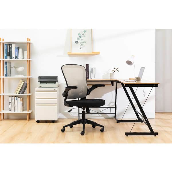 Leisuremod Newton Mesh Swivel Office Chair in Beige