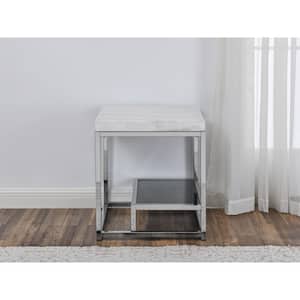 Aston 22 in. White Marble Top End Table