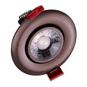 3 in. 4000K Remodel IC-Rated Recessed Integrated LED Gimbal Downlight Kit in Oil-Rubbed Bronze