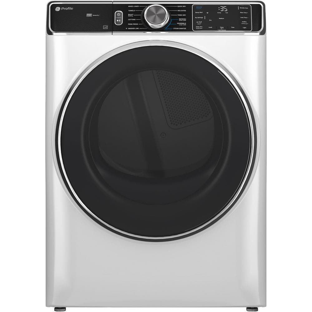 Profile 7.8 cu. ft. vented Electric Dryer in White with Steam and Sanitize Cycle, ENERGY STAR
