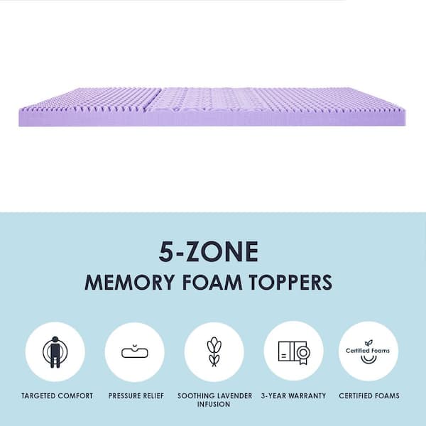 Best Price Mattress 3 inch Egg Crate Memory Foam Mattress Topper with Calming Aloe Infusion, CertiPUR-US Certified, King