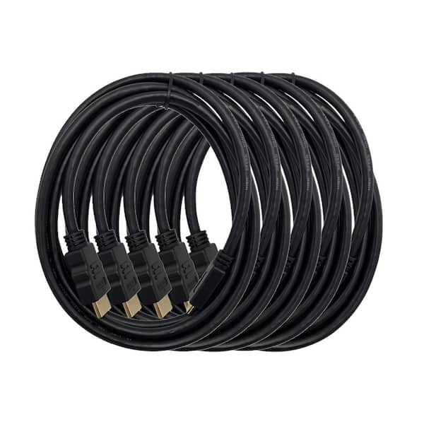 6 ft. HDMI to Mini HDMI High-Speed with Ethernet 4K Cable Black (5-Pack)