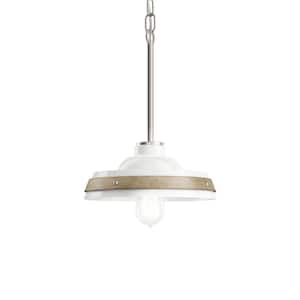 Weston 1-Light White with Distressed Antique Gray Down Pendant Light Display