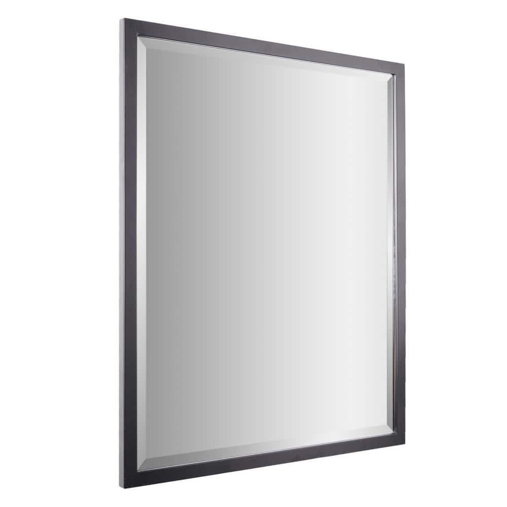 Deco Mirror 24 in. W x 30 in. H Metal Framed Beveled Edge Rectangular ...