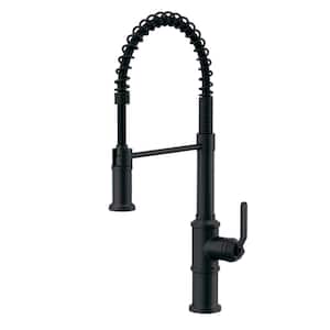 Kinzie 1-Handle Pre-Rinse Deck Mount Kitchen Faucet with 1.75 GPM in Satin Black