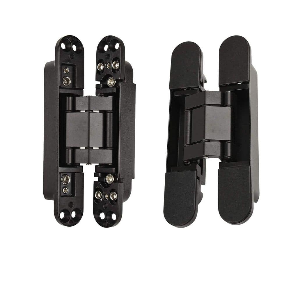 2-Pack 6 in. x 2.5 in. x 1 in. Hidden Door Hinges, 3 Way Zinc Alloy 180° Swing Hinge Black price history on PriceWatchPro