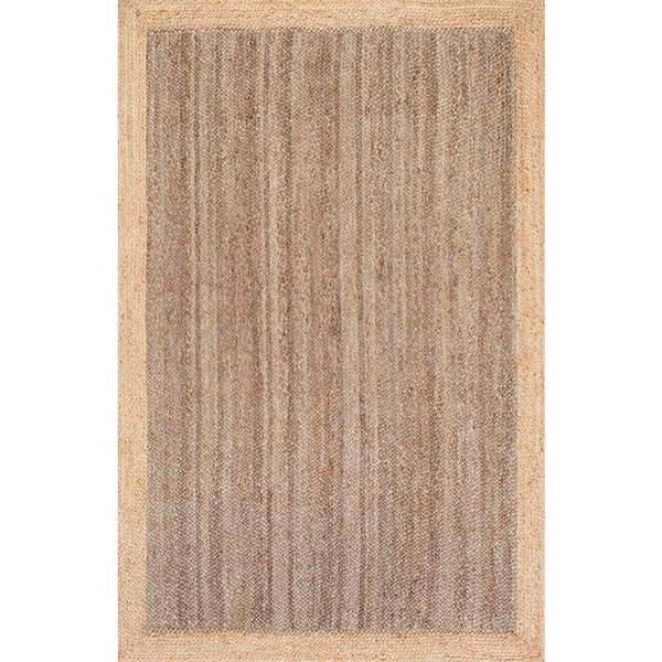 Elanora Farmhouse Bordered Jute Gray Doormat 2 ft. x 3 ft.  Area Rug