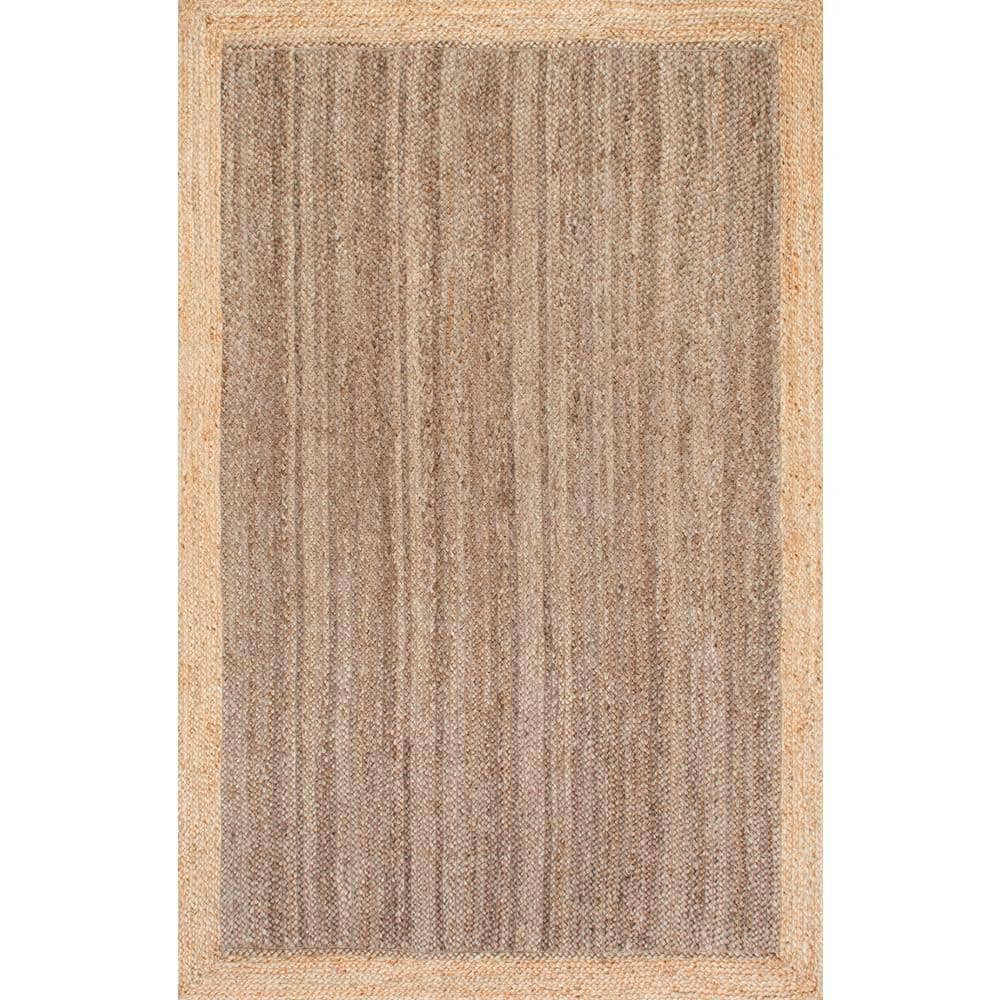 Braided Gray Jute 6' x 9' Handmade Rectangular Rug