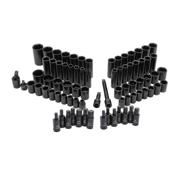 Husky 1/2 in. Drive Master 6-Point Impact and Hex Bit Socket Set (78-Piece)