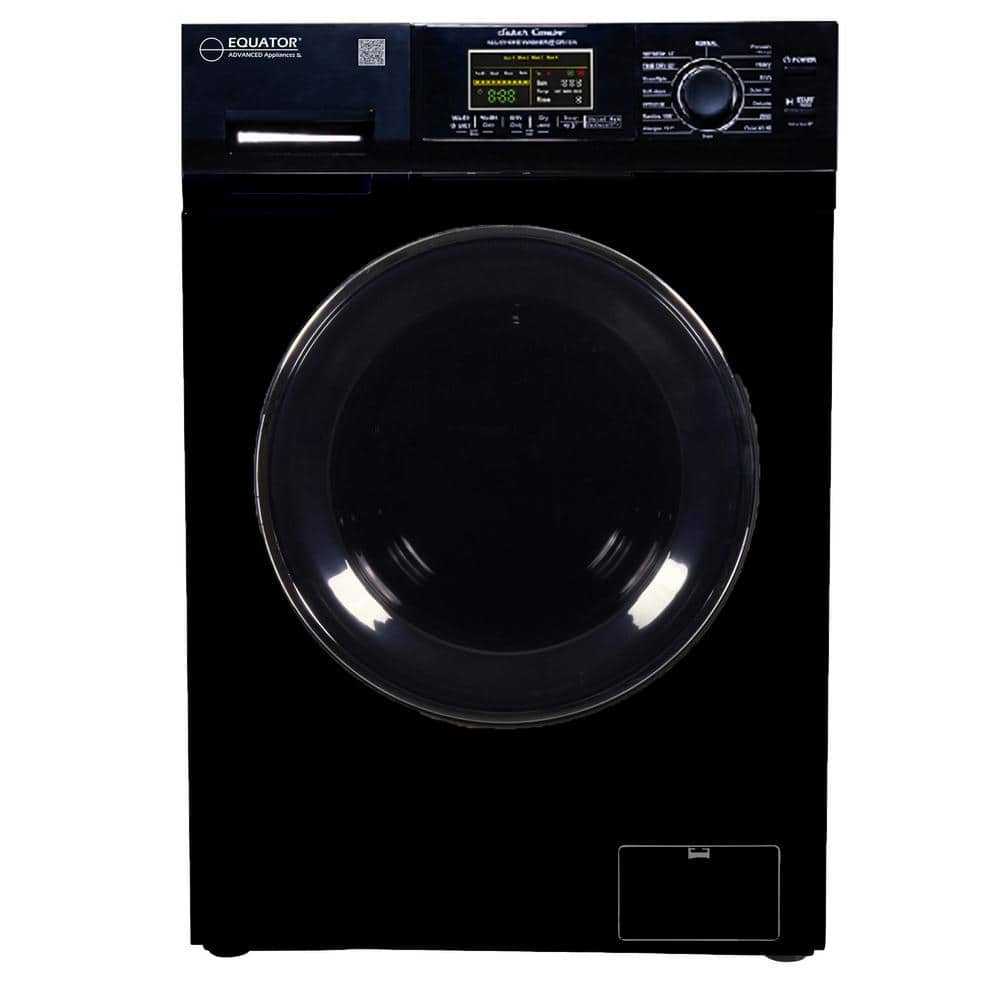 EQUATOR ADVANCED Appliances 1.62 cu.ft. Pet Compact 110V Vented/Ventless 15 lbs Sani Washer Dryer Combo 1400 RPM in Black