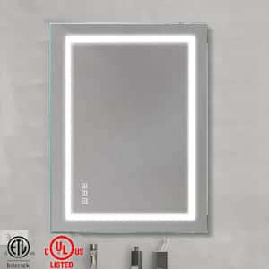 Classic 28 in. W x 36 in. H Rectangular Frameless Anti-Fog LED Light Wall Bathroom Vanity Mirror Front Light