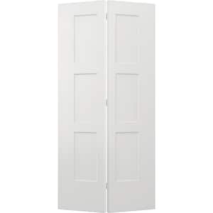 36 in. x 80 in. Birkdale White Paint Smooth Hollow Core Molded Composite Interior Closet Bi-fold Door