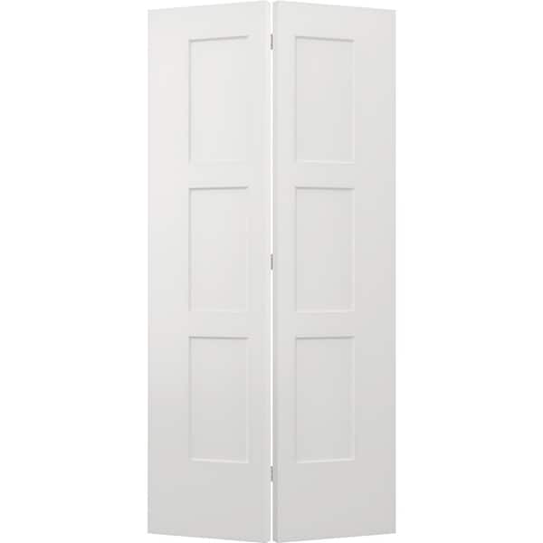 JELD-WEN 36 in. x 80 in. Birkdale White Paint Smooth Hollow Core Molded Composite Interior Closet Bi-fold Door