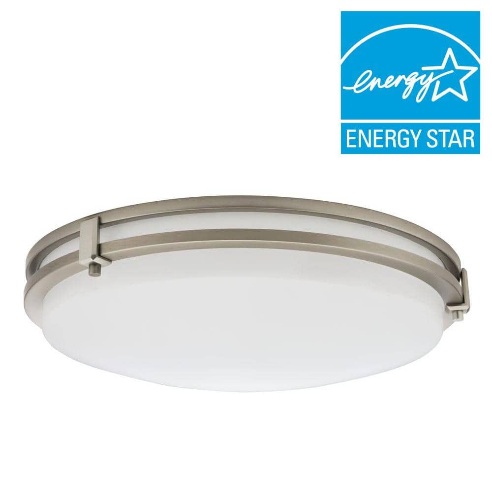 Saturn 13'' Matte Nickel LED Flush Mount with Acrylic Shade
