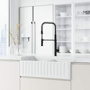 Sterling Single Handle Pull-Down Sprayer Kitchen Faucet in Matte Black