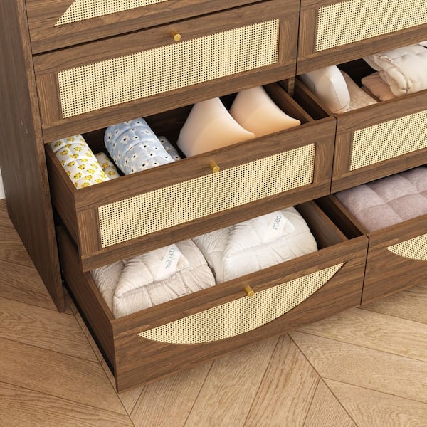 Noble House Walnut 8-Drawer 47.2 in. W Chest of Drawers with