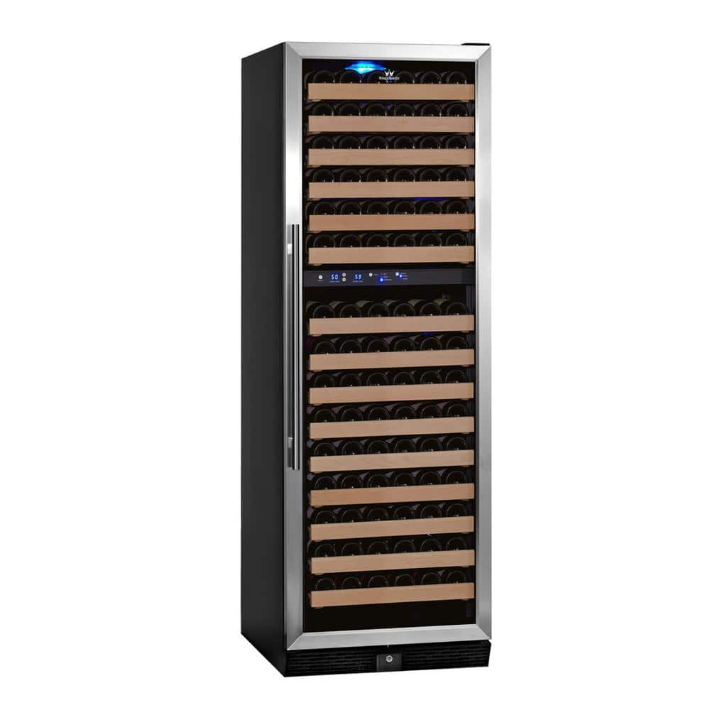 KingsBottle Dual Zone 23.5 in. 164-Bottle Convertible Stainless Steel Wine  Cooler KBU-170D-SS - The Home Depot