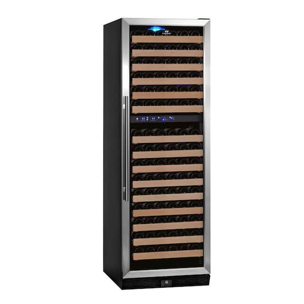 KingsBottle Dual Zone 23.5 in. 164-Bottle Convertible Stainless Steel Wine Cooler