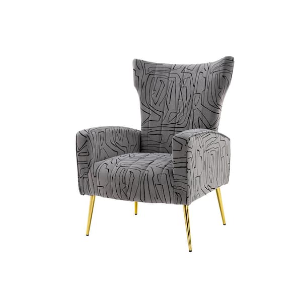 Donason Grey Velvet Arm Chair (Set of 2)