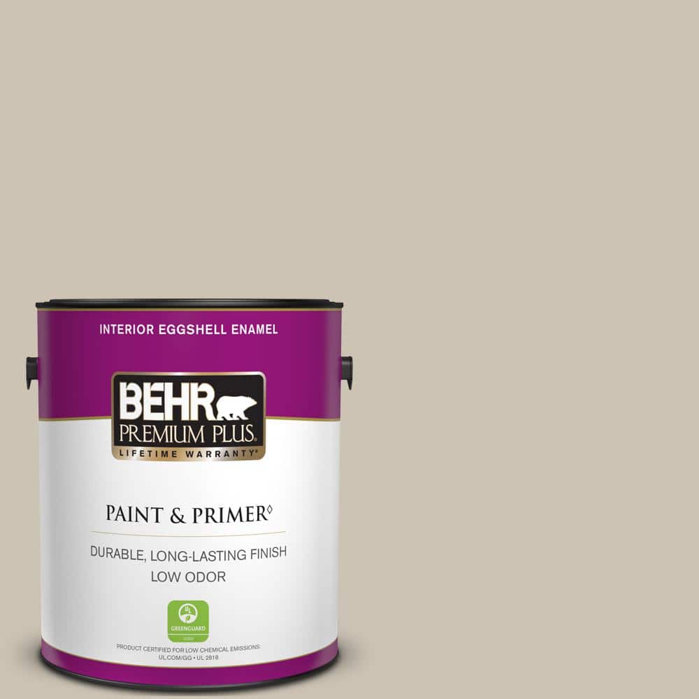 BEHR PREMIUM PLUS 1 gal. PPU508 Sculptor Clay Eggshell Enamel Low Odor Interior Paint & Primer