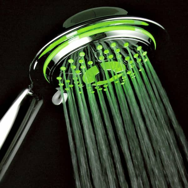 Power Spa 4-Spray Setting LED Handheld Shower in Chrome