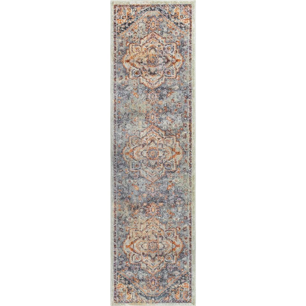 Tayse Rugs Wakefield Oriental Gray 2 ft. x 12 ft. Indoor Runner Rug ...