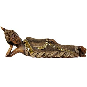 18 in. Thai Reclining Buddha Decorative Statue