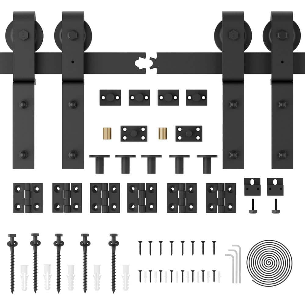 WINSOON 80 In. Bi-Fold Sliding Barn Door Hardware Track Kit For 4 ...