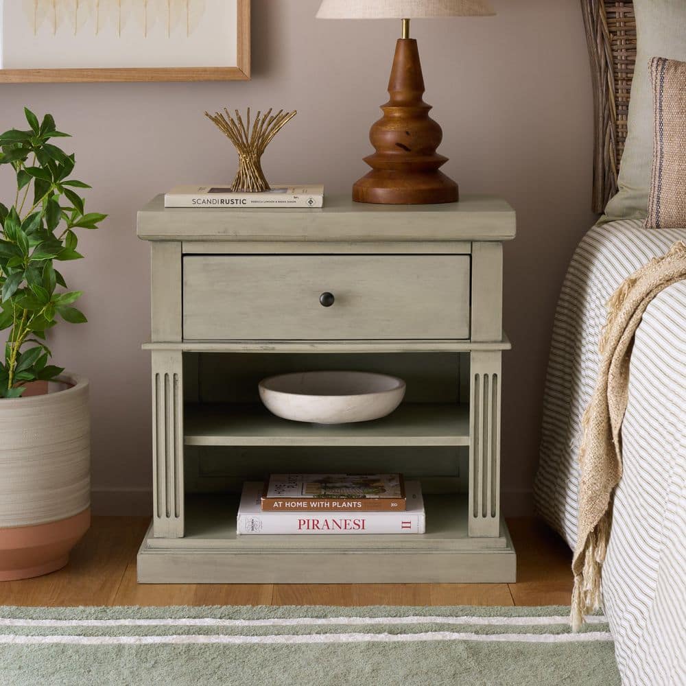 Ahasu Natural 1-Drawer Nightstand